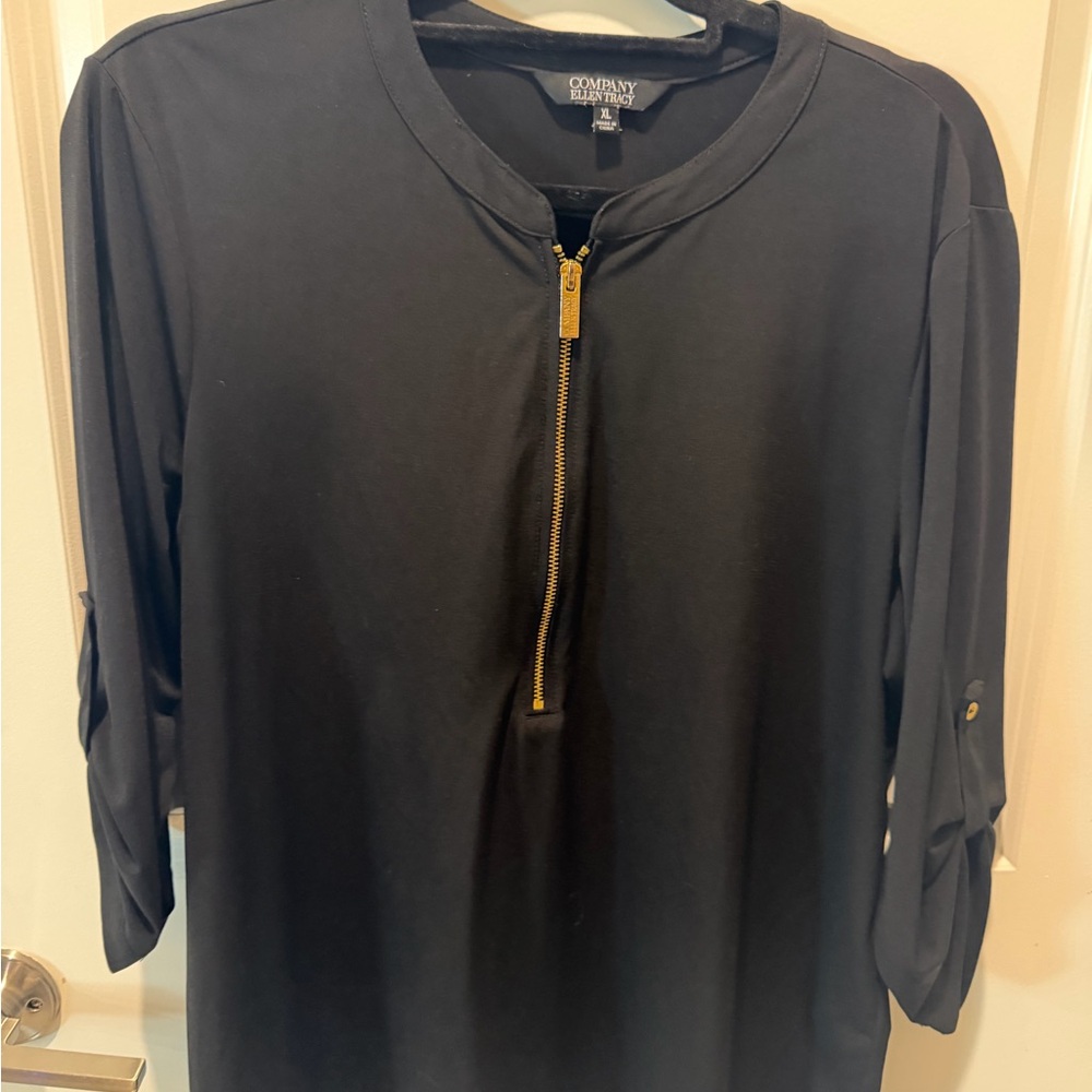 Ellen Tracy Elegant Black Top